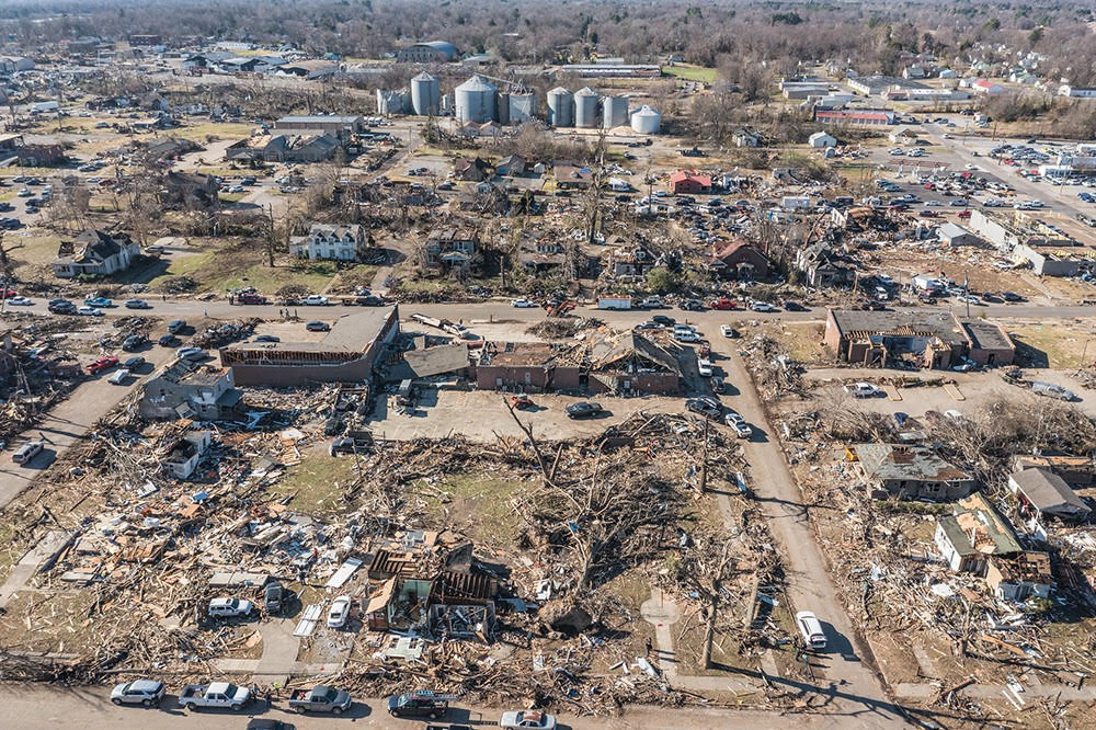 Devastation from tornadoes that ravaged Tennessee in 2021.&nbsp;